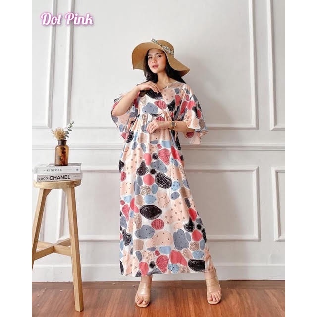 Daster Kimono Busui Tali Samping Panjang Semata Kaki / Daster Kekinian-batu ld 120