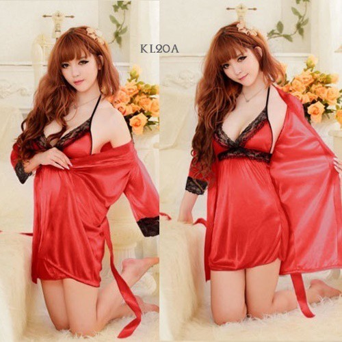 [TOKO TERPERCAYA] LINGERIE SEXY BAJU TIDUR KIMONO WANITA LINGERIE KIMONO MERAH KL20A