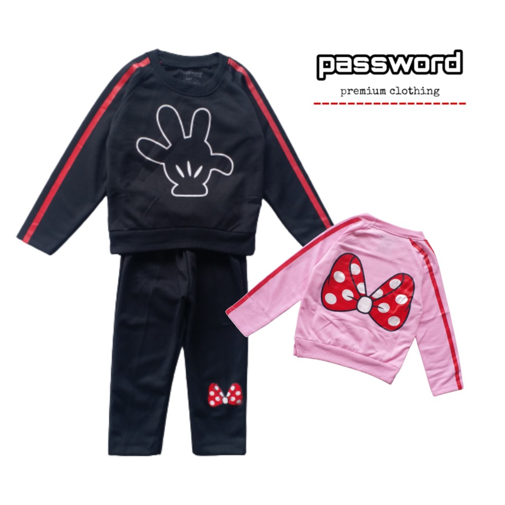 HappyOliver PASSWORD SET SWEATER MY RED RIBBON Setelan piyama 1 - 7 Tahun Baju Anak BerKualitas