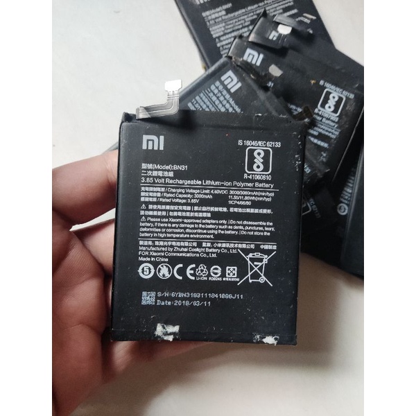 Baterai Xiaomi Redmi BN31 Untuk Note 5a S2 MiA1 Mi5x Original Copotan Awet