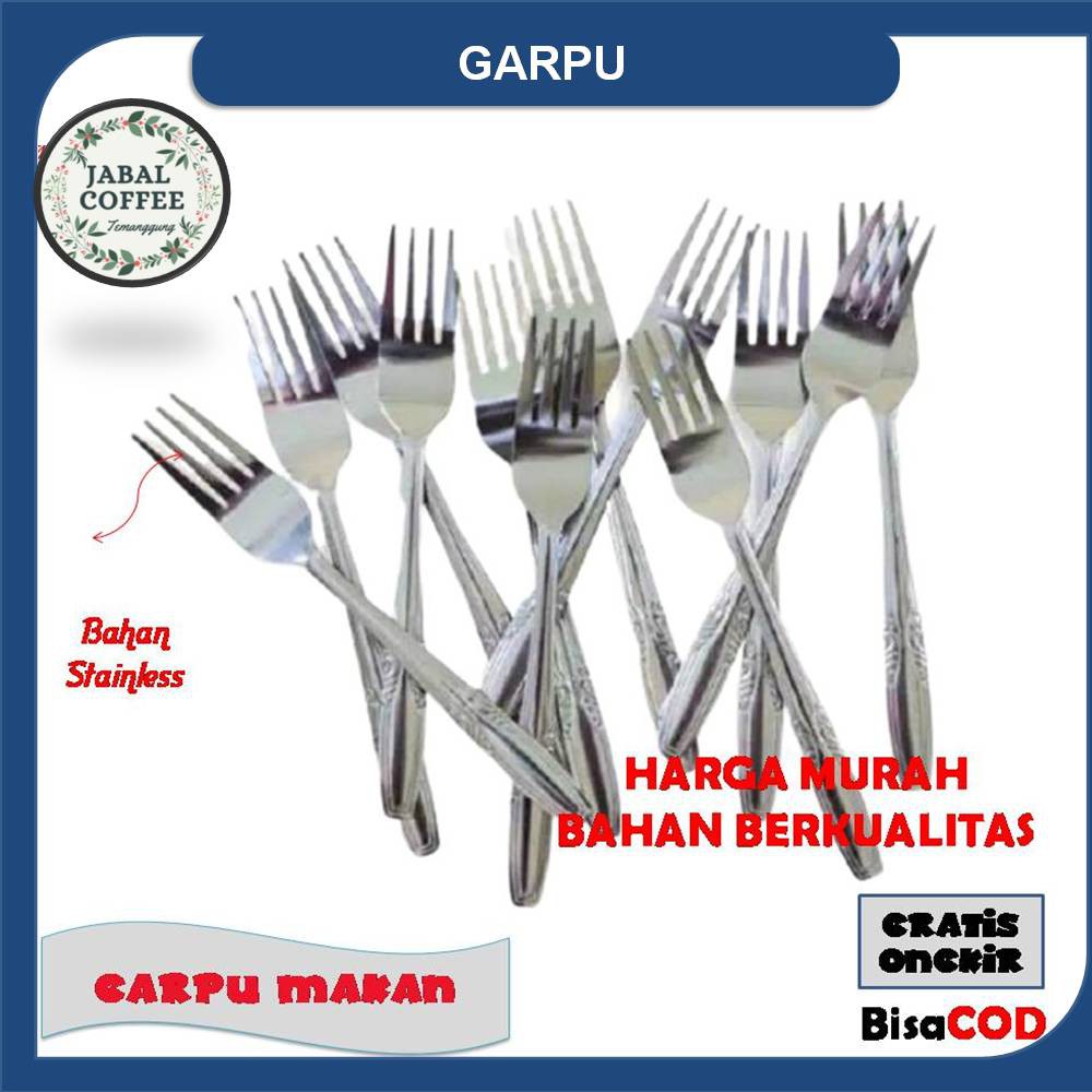 Garpu Makan Stainless Tebal / Garpu Stainless Murah / Garpu Makan Tebal / Garpu Polos Stainless J36