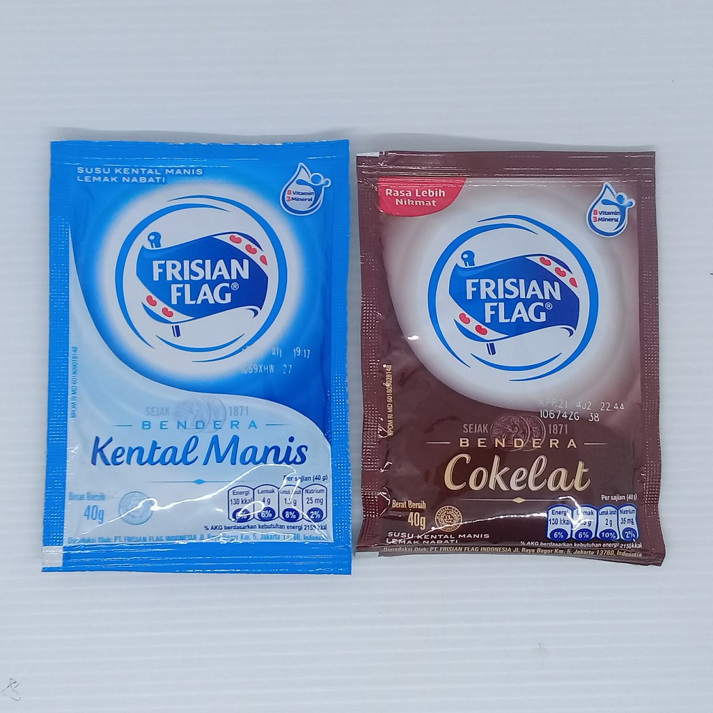 

Frisian Flag Bendera Susu Kental Manis Sachet Renceng Cokelat / Putih 40 gram