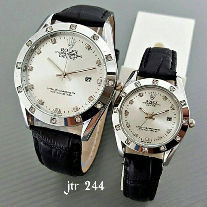 Terlaris jam tangan couple rolex / jtr 244 black white