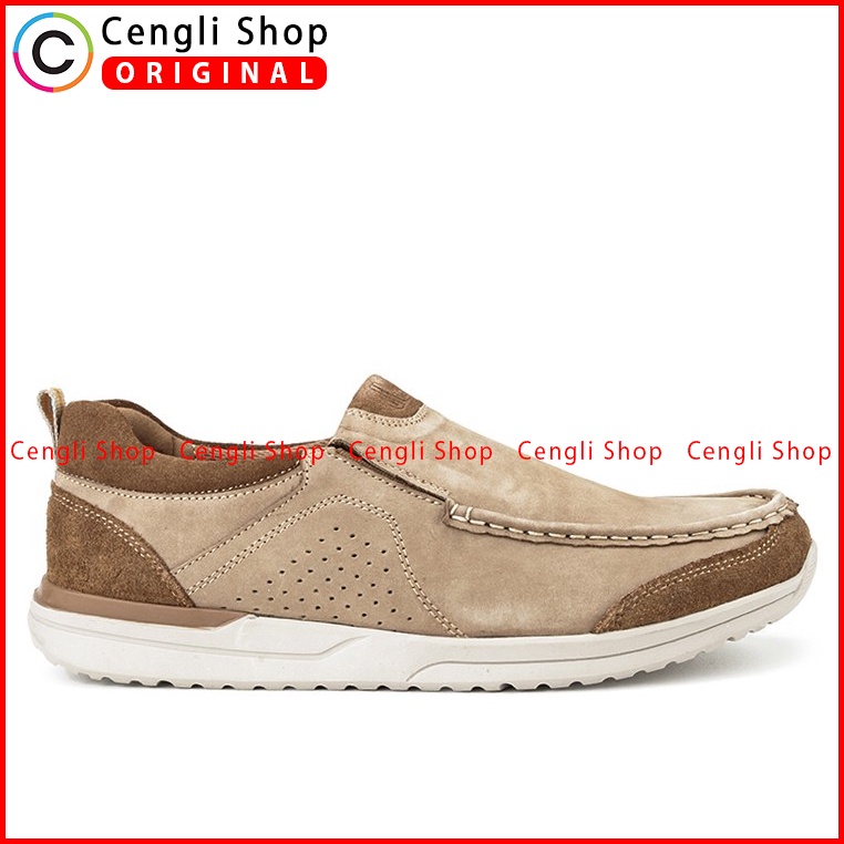 SEPATU SLIP ON JIM JOKER PRIA ORIGINAL CASUAL KULIT ASLI COKLAT JJ19