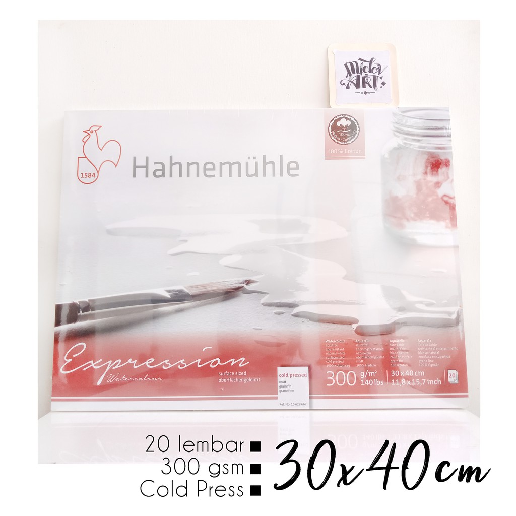 

Hahnemuhle Expression 30 x 40cm Cold Press 300 gsm Watercolour Pad isi 20 lembar 100% Cotton Cat Air