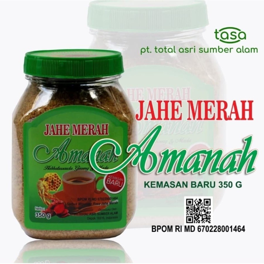 

Jahe Merah Instan Super Botol 330gr - Jahe Amanah Toples plus Habbatussauda ( JMA )