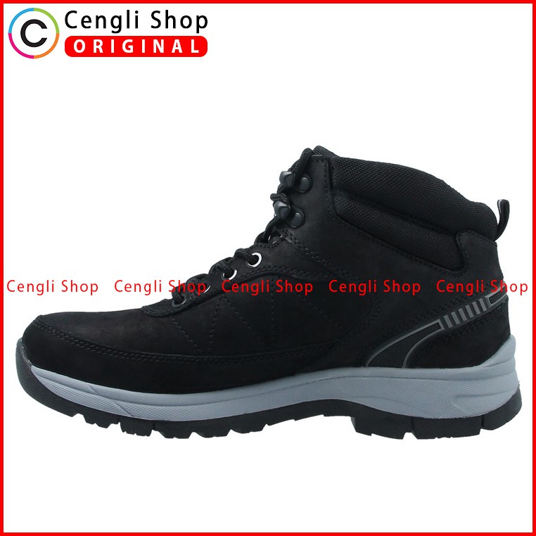 SEPATU BOOT PAKALOLO PRIA ORIGINAL CASUAL KULIT ASLI HITAM PB03