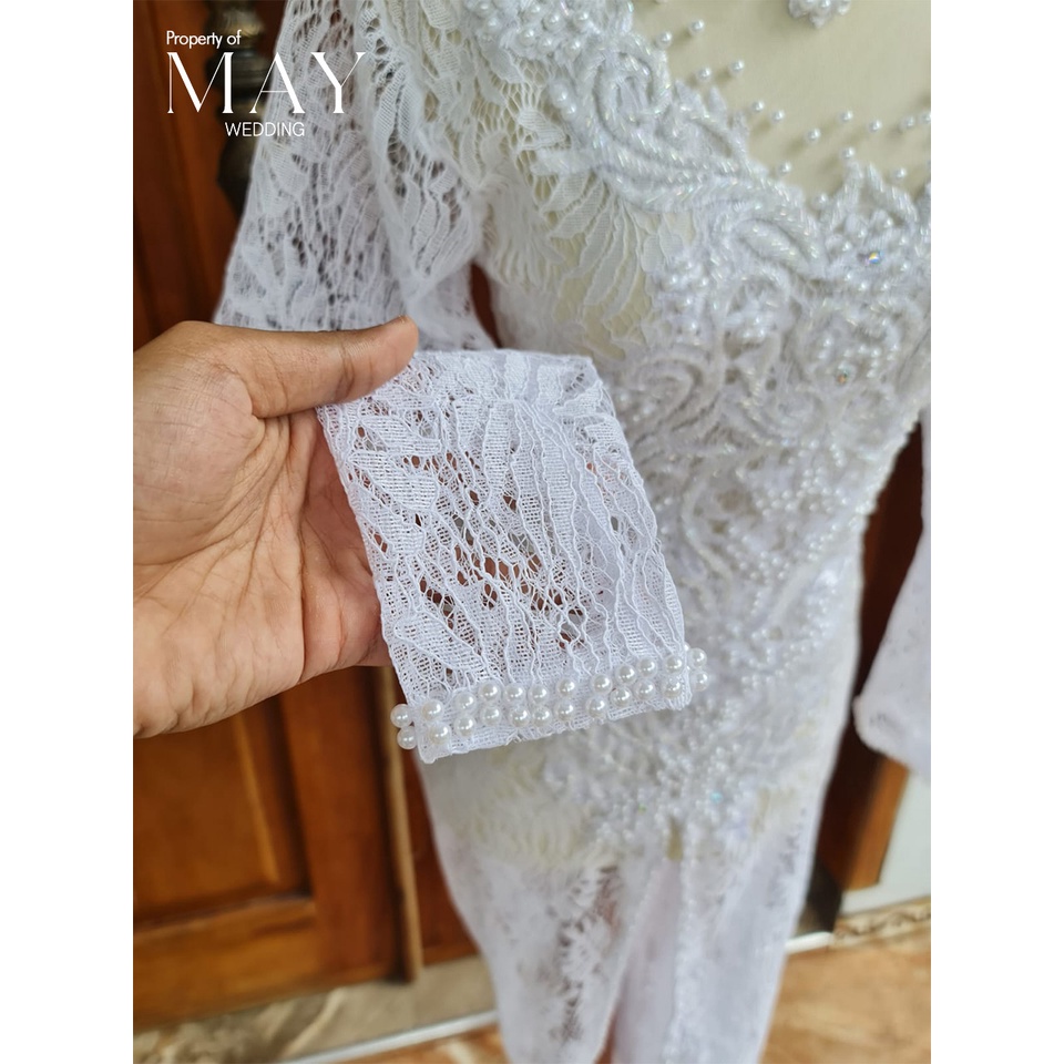 Kebaya Pengantin Ekor Krah Sabrina Full Payet