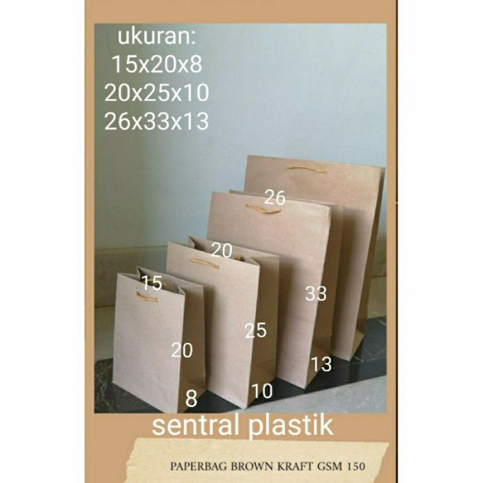 

PROMO PAPERBAG COKELAT CRAFT Ukuran 15x20x8 cm PAPERBAG POLOS GOODIE BAG