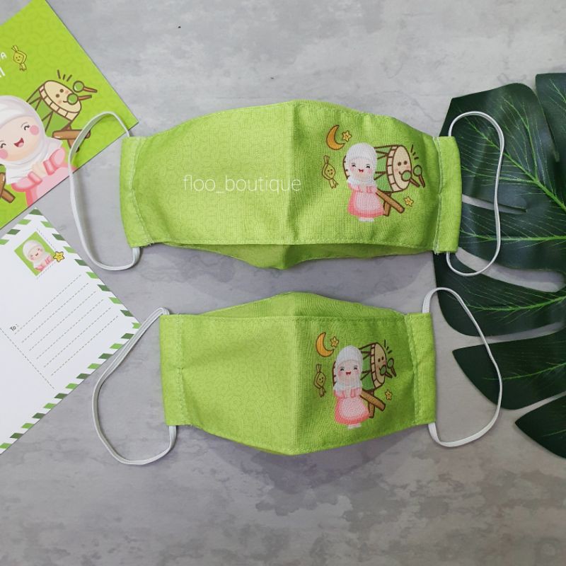 COUPLE SET - MASKER KAIN EVO 3D LEBARAN COUPLE IBU ANAK, MOTIF LUCU