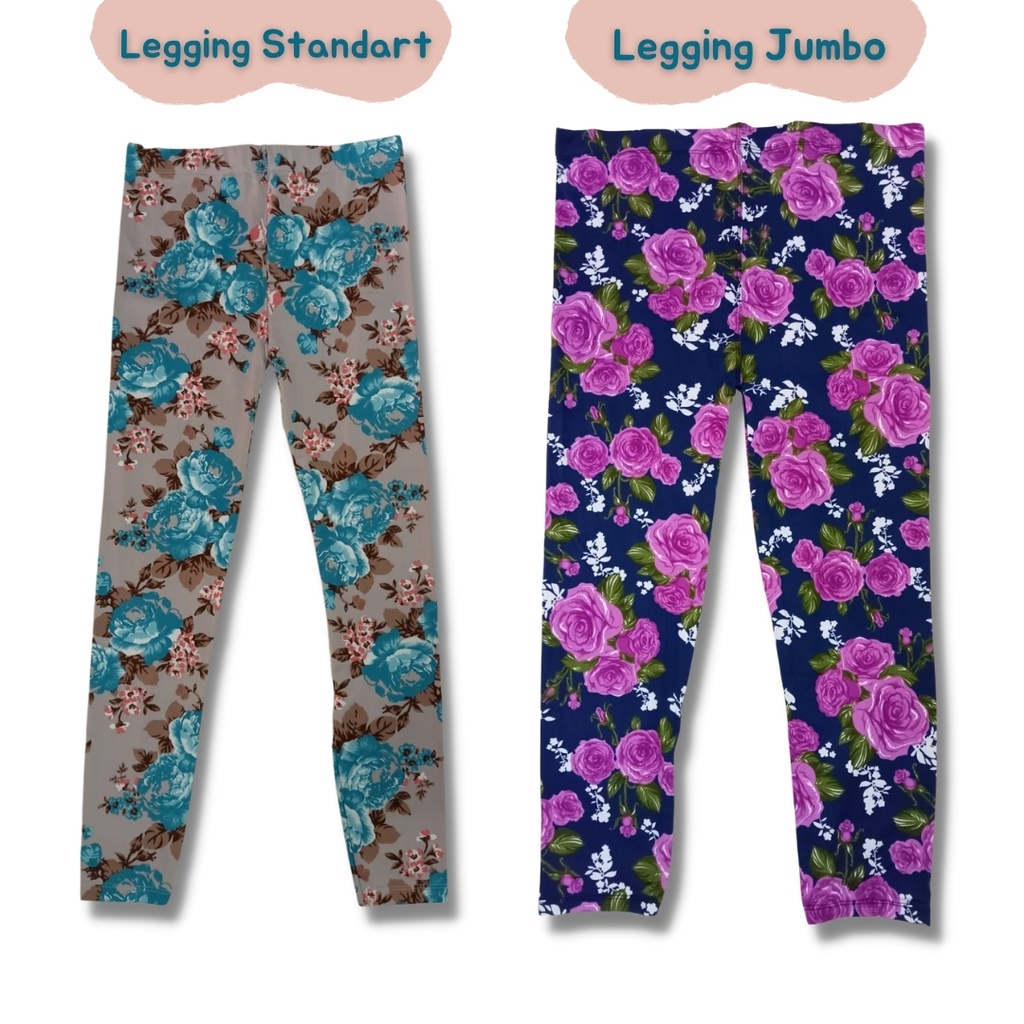 Legging Panjang Motif 9340 Jumbo Bahan Spandex - Big SIze Full Length Legging