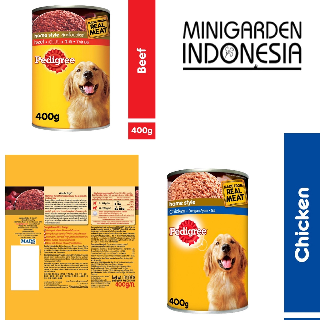 PEDIGREE CAN ALL VARIAN 400 GRAM makanan anjing dewasa adult pedigree kaleng beff chicken dogfood wetfood