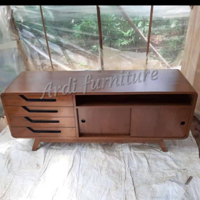 MEJA TV MINIMALIS - MEJA TV KAYU - BUFET TV BAHAN JATI - BUPET KAYU JATI