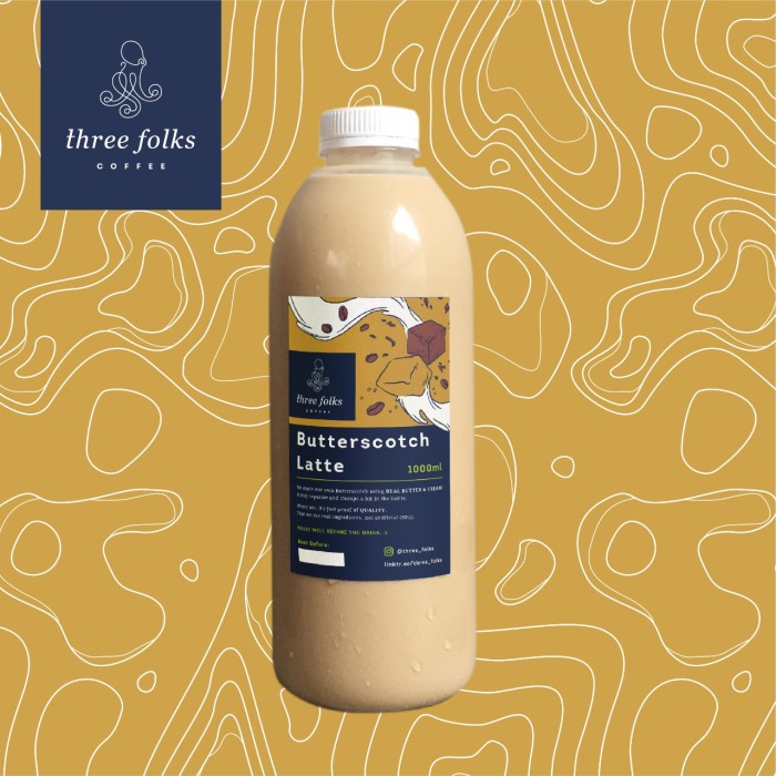 

(BISA COD) Kopi Susu 1 Liter F.O.L.K.S - Butterscotch Latte - Fresh Milk, Less Sugar