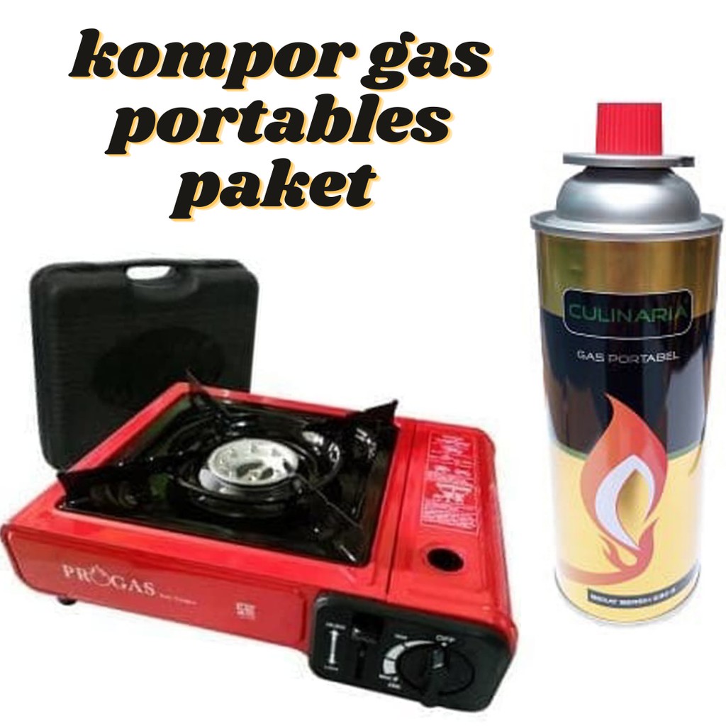 KOMPOR GAS PORTABLE PROGAS PAKET GAS KALENG PORTABLE KOMPOR PORTABLE