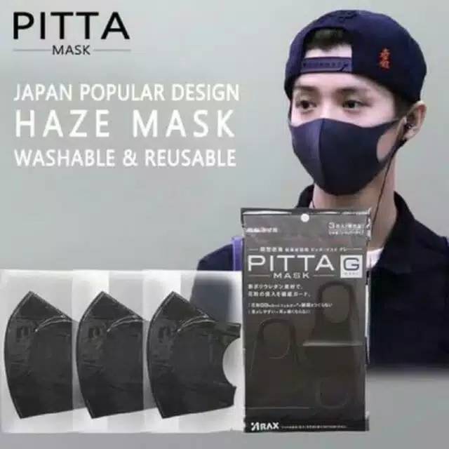 Masker Wajah mencegah virus Anti polusi dan debu Arax Pitta Mask Korea grey 3pcs