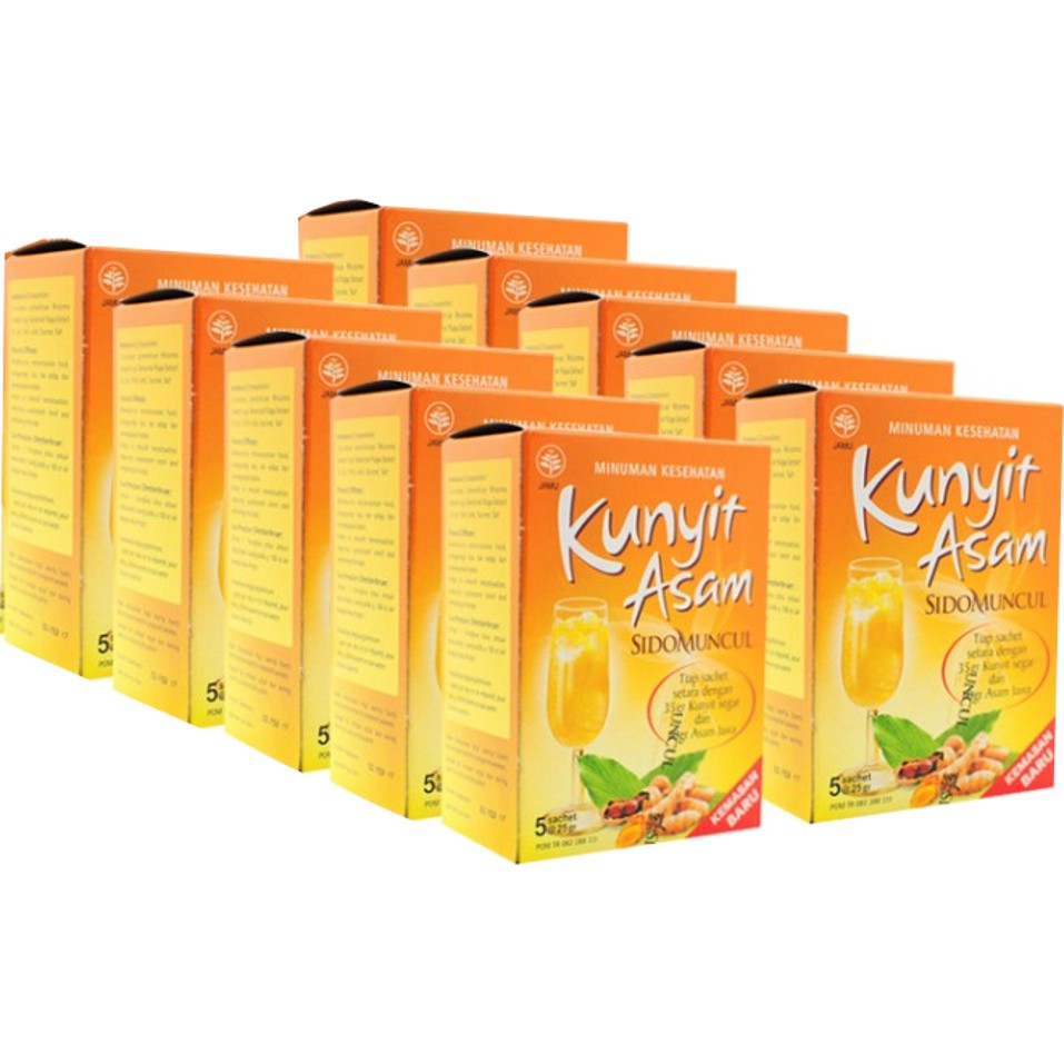 Minuman Kesehatan Bubuk Instan Jamu Kunyit Asam Sidomuncul 10 Box 50 Sachet Shopee Indonesia