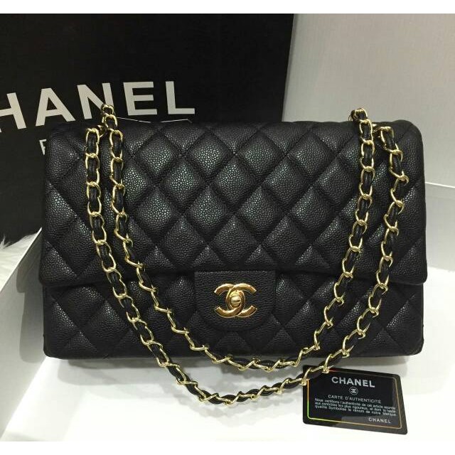TAS CHANEL CLASSIC CAVIAR 30CM SEMI PREMIUM