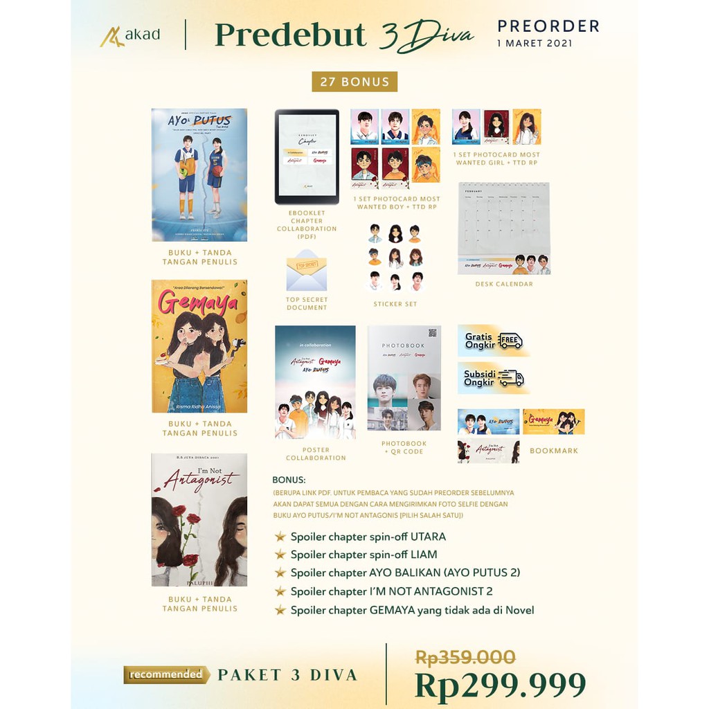 Novel Ayo Putus, I'm not Antagonist, dan Gemaya-PAKET 3 DIVA