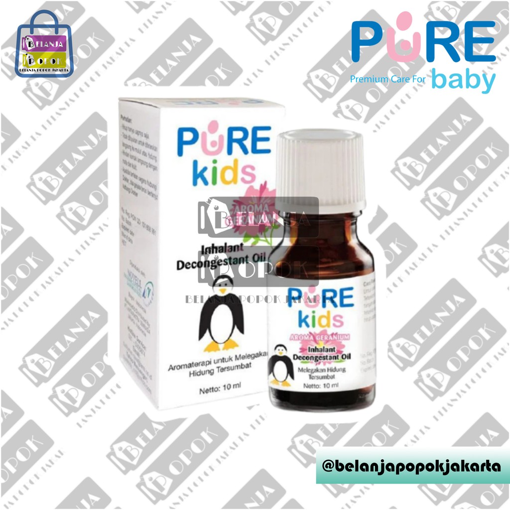 Pure Baby Pure Kids Inhalant Decongestant Oil 10ml Obat Pilek Hidung Tersumbat Obat Flu Anak-2