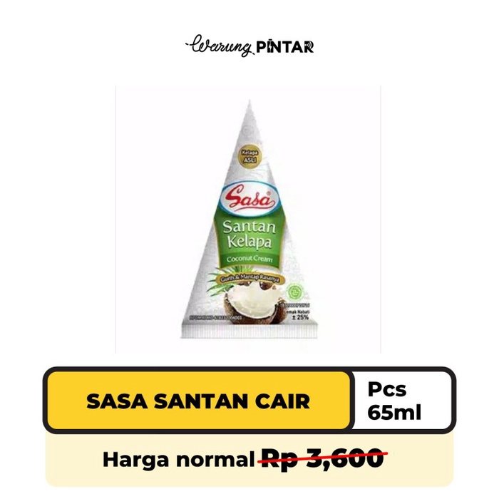 

Instan-Masak-Bumbu- Sasa Santan Cair 65Ml (1 Pc) -Bumbu-Masak-Instan.