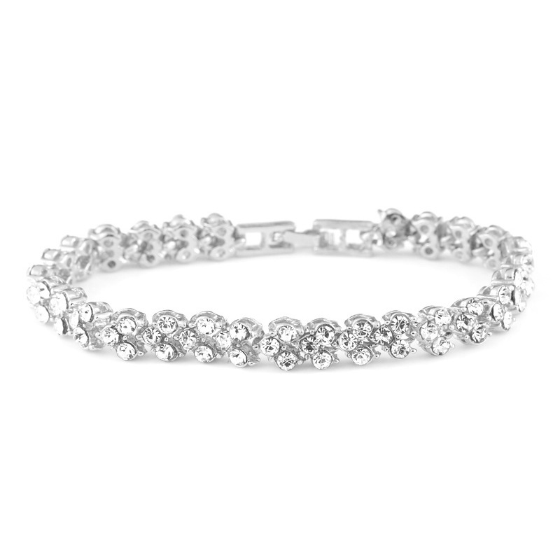 Luxury Roman Diamond Bracelet Zircon Crystal Bracelet Women Fashion Jewelry