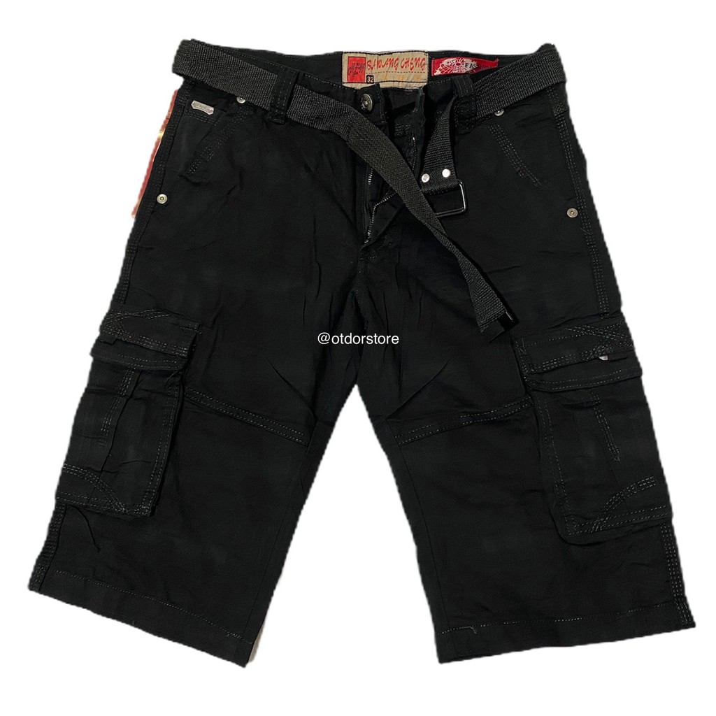 OTDORSTORE - CELANA PENDEK PRIA CARGO KANVAS PDL PLUS BELT - BLACK