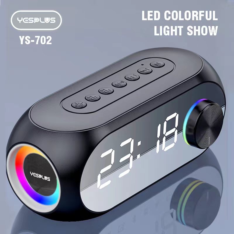 【33LV.ID】Speaker Bluetooth LED YS-702 Two Alarm Clock Night Light