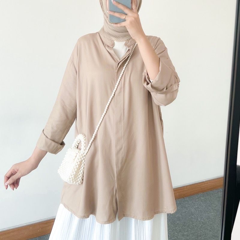 BEFAST - ZFS OOTD Blouse SAMILA / MOLDY RAYON DIAMOND BLOUSE / Blouse Jumbo Lengan Panjang Terbaru / Pakaian Casual Wanita Kekinian / Blouse Polos Formal / Fashion Wanita Kerja / Blouse Oversize Trendy / Terlaris