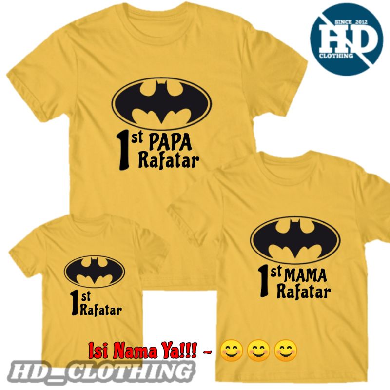 GRATIS CETAK NAMA Kaos Keluarga Anak dan Dewasa motif Batman Superhero S - XXL - HD_CLOTHING