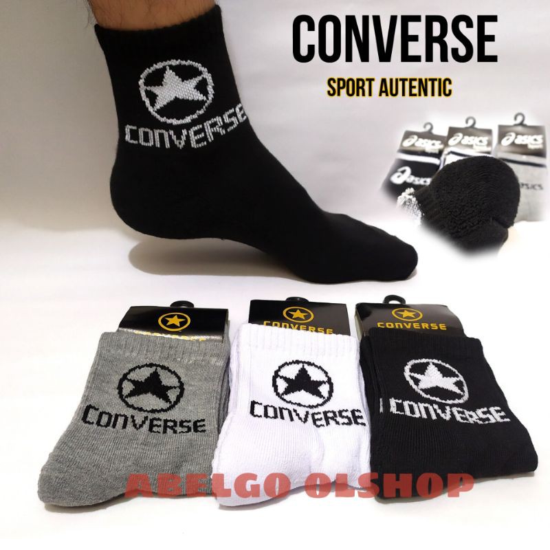 kaos kaki sport Converse tebal pendek diatas mata kaki/ Converse kaos kaki olahraga tebal 3/4