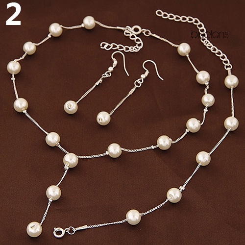 Bluelans Princess Sweet Banquet Imitation Pearl Jewelry Set Necklace Bracelet Earring