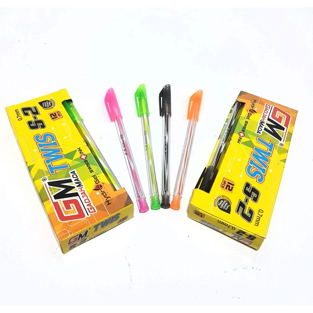 

Harga Grosir ( 1Dus /12Kotak ) Pulpen Gel 0.7Mm Twis S-2 Gadjah Mada