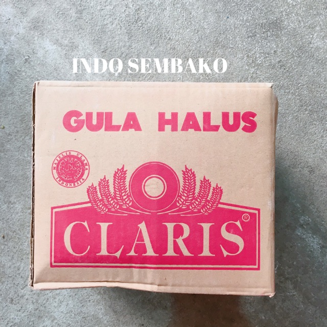 Gula Halus Claris 16x250g dus / Gula claris dus isi 16 / Gula claris merah dus / Gula halus donat