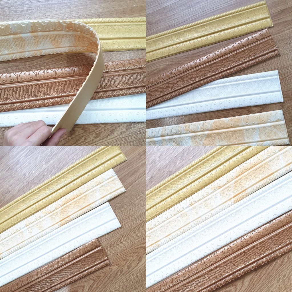 CR CM-H15 Wallpaper Dinding Kamar Border List Sticker Wall Border Stiker 3D Foam Dekorasi Rumah-7