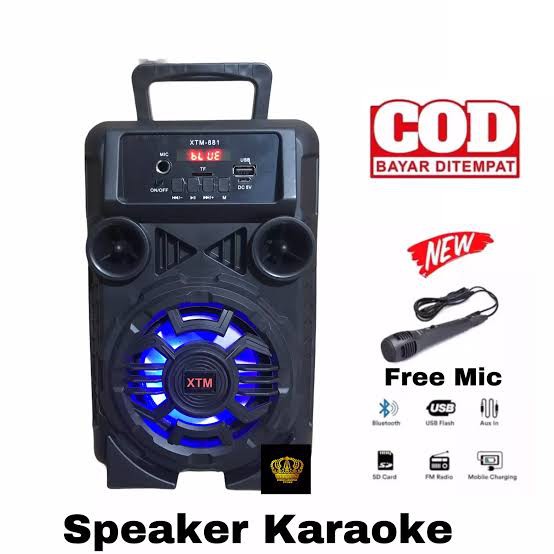Xtm 881 Speaker bluetooth karaoke free mic