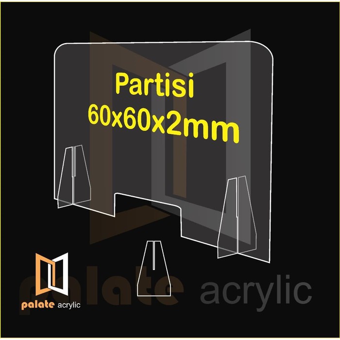 

PARTISI / SEKAT / PEMBATAS MEJA AKRILIK DIVIDER KASIR / ACRYLIC 2MM PLUS LOBANG