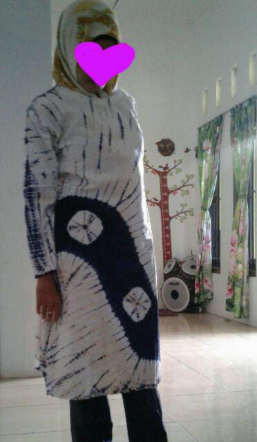Batik Wanita / Hrb026 Katun Halus Tunik Jumputan Tunik Cewek Wanita Batik Pekalongan Solo Jogja