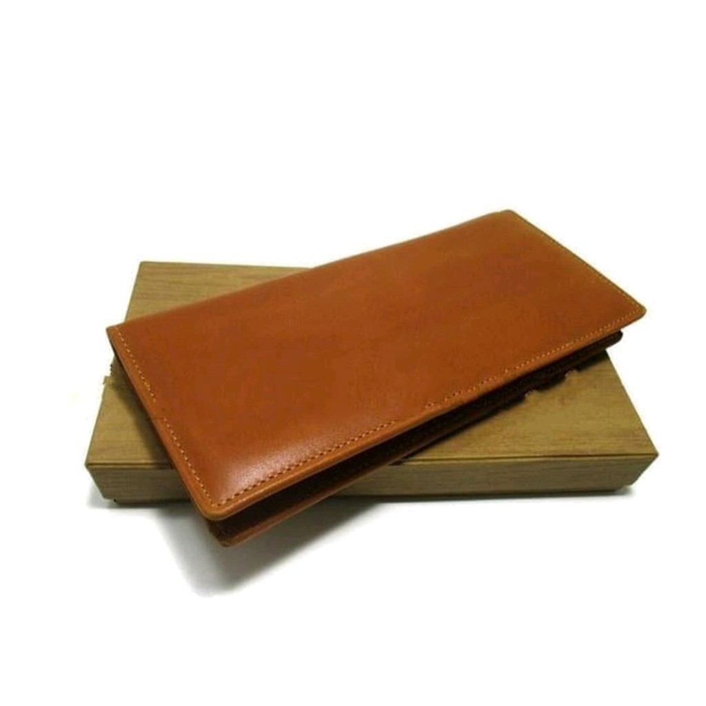 Dompet pria kulit sapi cowok Laki Asli Garut Model Panjang resleting Branded lokal Murah original