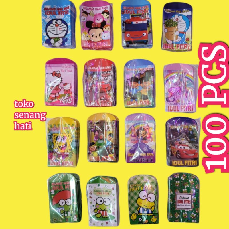 

100 LEMBAR AMPLOP LEBARAN KARTUN / ANGPAO LEBARAN TERBARU/