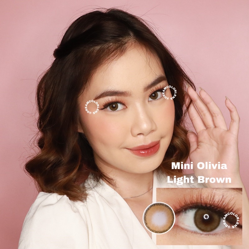 Softlens Kitty Kawaii Mini Olivia Light Brown / Coklat Normal Minus Beda Minus