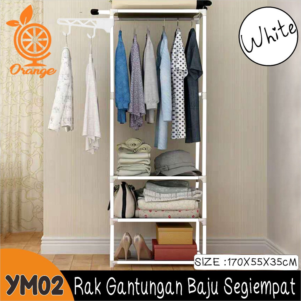 PROMO Gantungan Baju Stand Hanger Single Beroda Rak Pakaian Baju Tas Topi Gantung Rak Jemuran Serbaguna - YM01