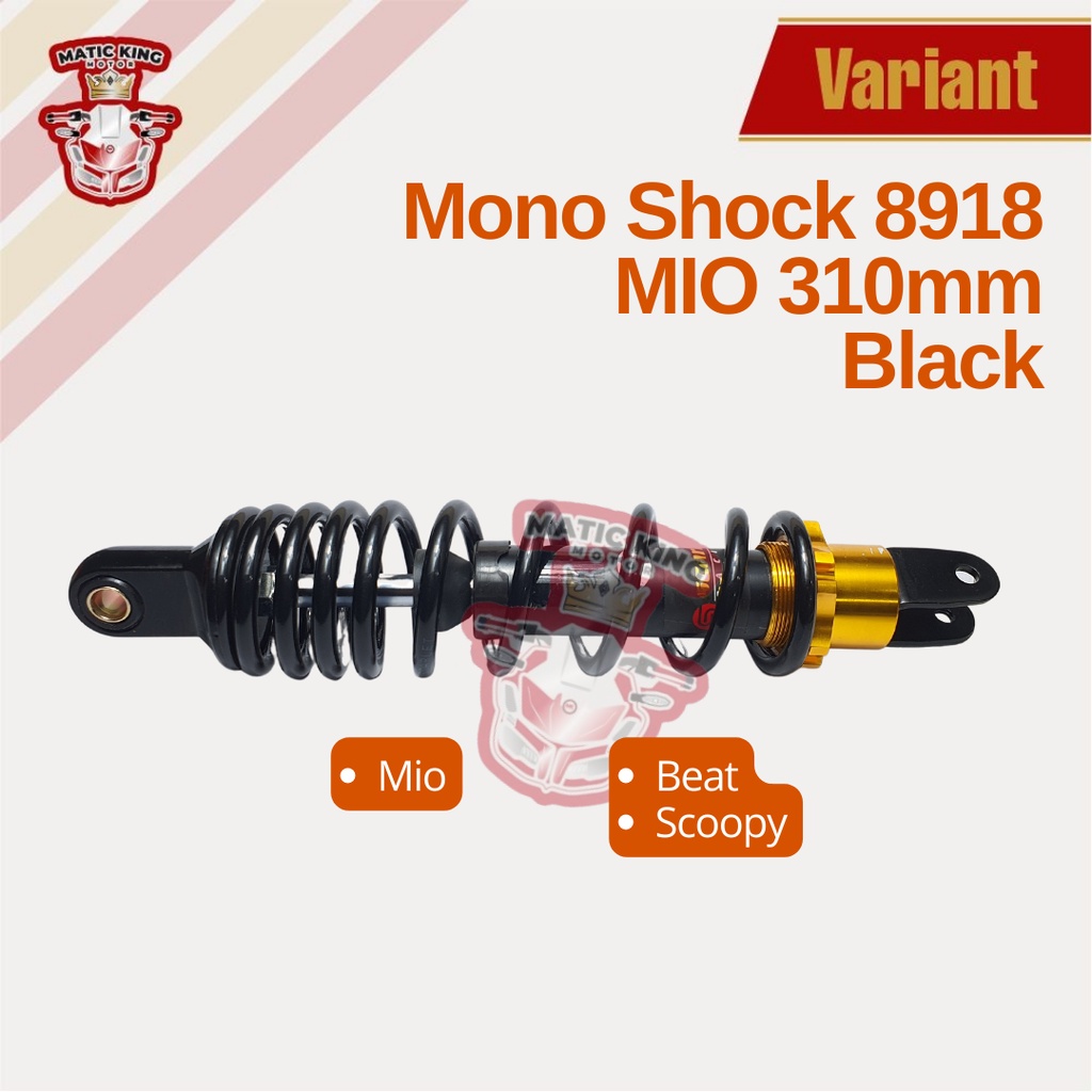 Mono Shockbreaker shock belakang Mio Sporty Smile M3 S Z Freego Gear Fino Soul GT 110 115 SCT-8918 310mm BLACK Scarlet Racing