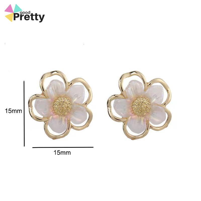 Simple Retro Super Fairy Double Layer Flower Earrings Wanita Anting Fashion Pribadi - PD