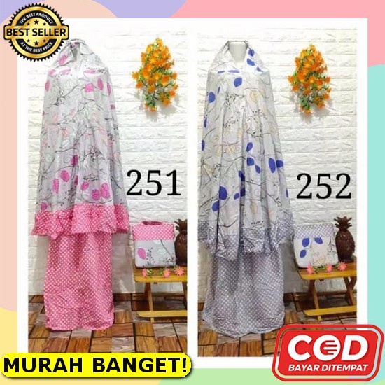 Mukena Dewasa Polos Bahan Adem Dan Dingin Batik Sultan Termurah Motif Bunga Daun E2T4 Rayon Premium 