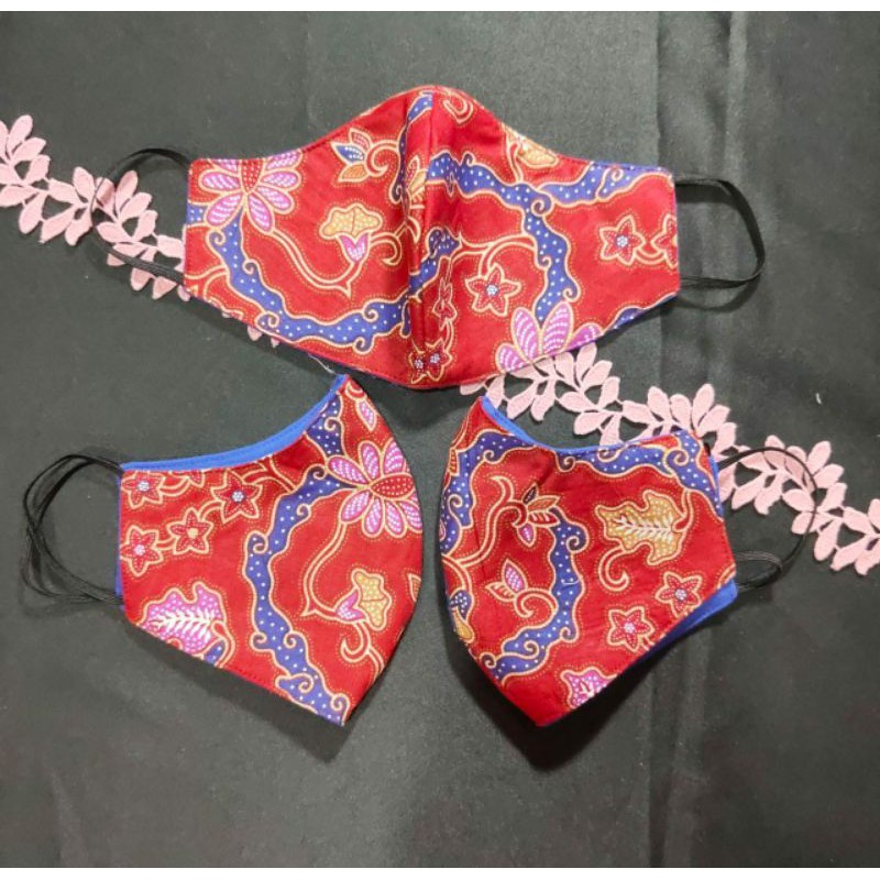 Masker Batik elegant untuk Kantor isi 3