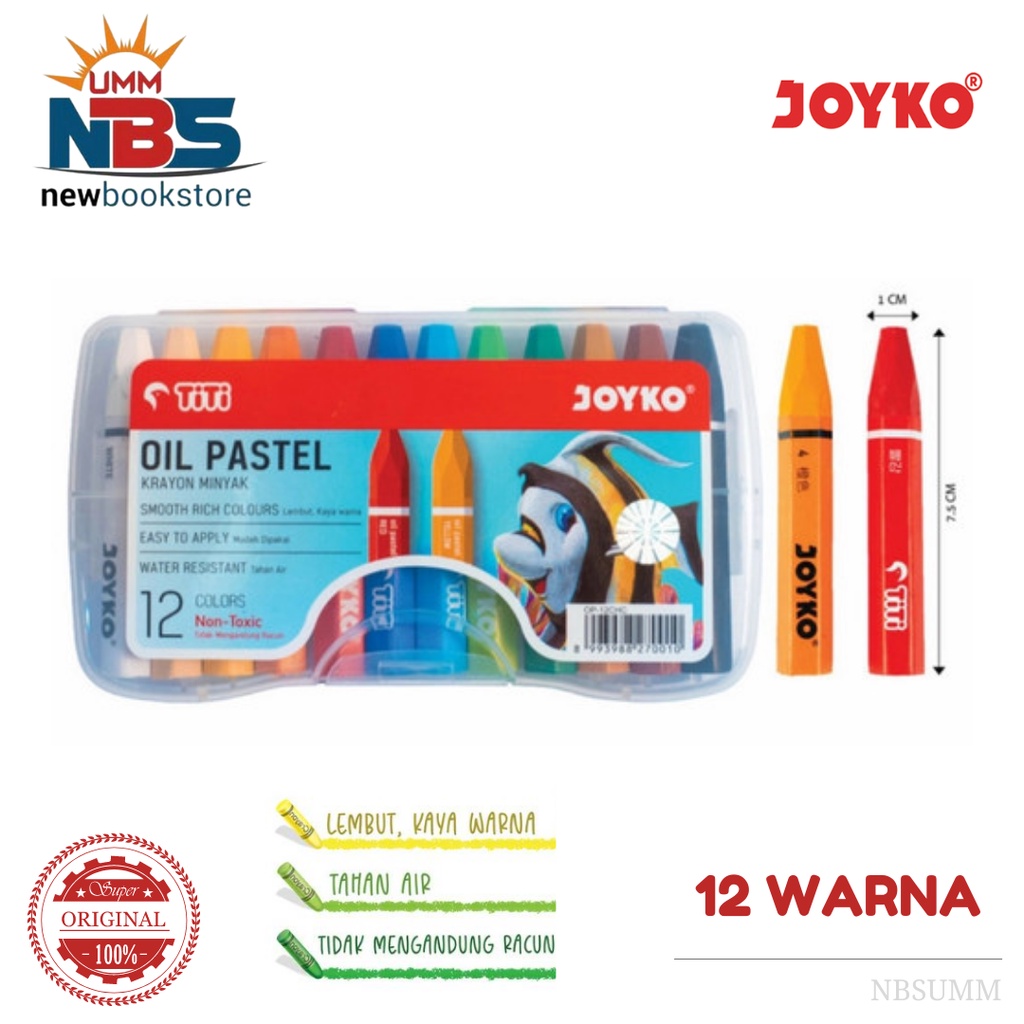 

Oil Pastel / Crayon Joyko Isi 12 Warna