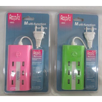 RAPID-803 Multi Function Charger 6 Hole 2A Murni/Adaptor USB 6 Hole