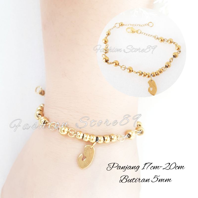 Gelang Tangan Rosario Bunda Maria Silver Gold Kombinasi fashion wanita Premium Antikarat