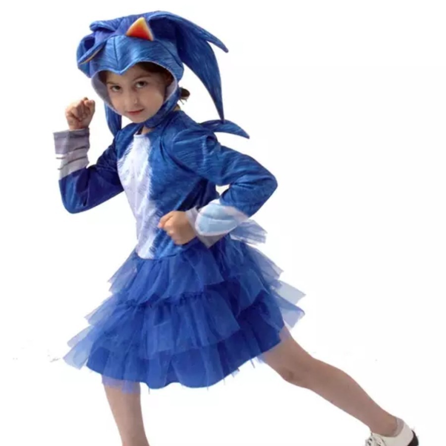 Baju kostum anak sonic perempuan Sonic costume kids halloween costume sonic girl costume